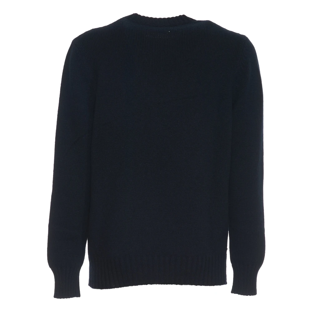 Malo Luxe Cashmere Crew-Neck Trui Blauw Grijs Blue Heren