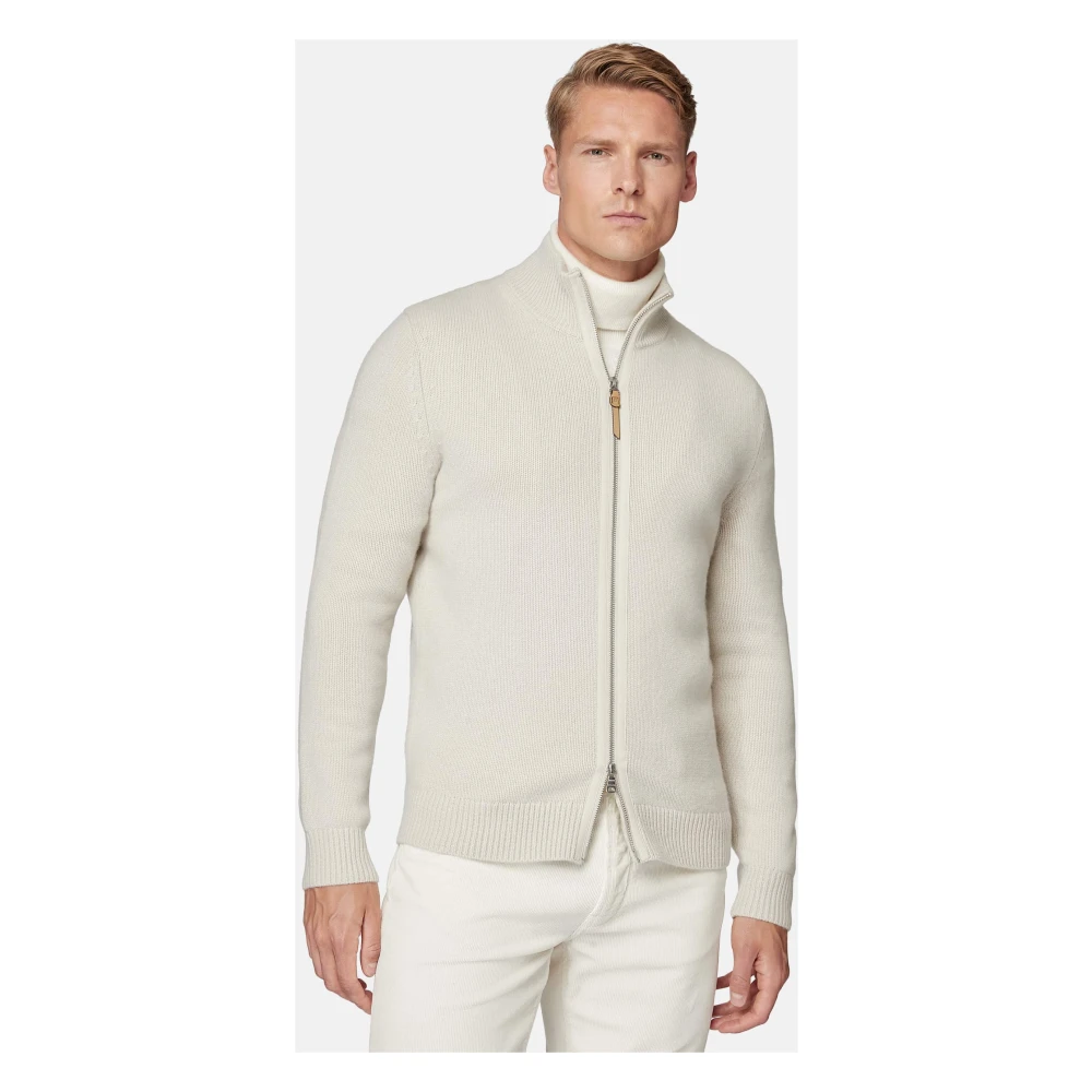 Boggi Milano Cashmere Full-Zip Jumper Blue Heren