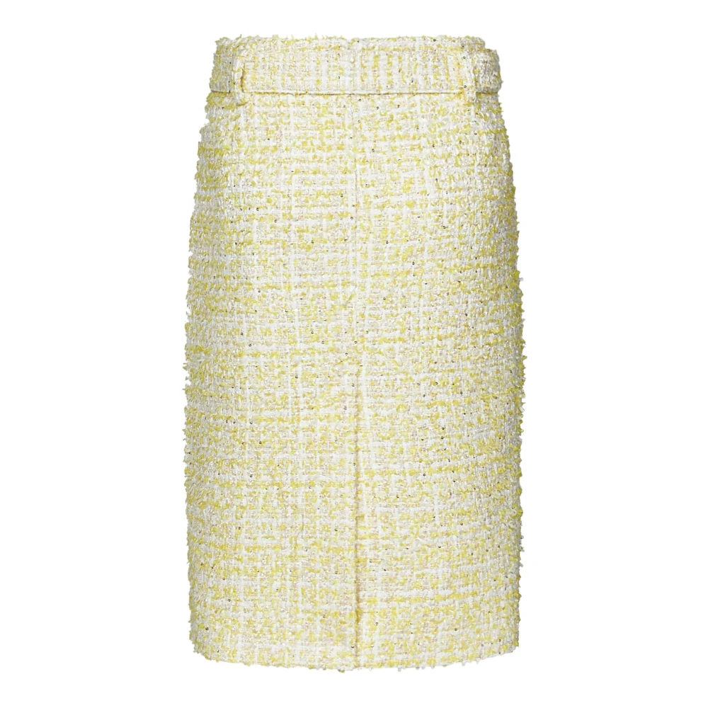 Rotate Birger Christensen Gele Bouclé Tweed Pencil Rok Yellow Dames