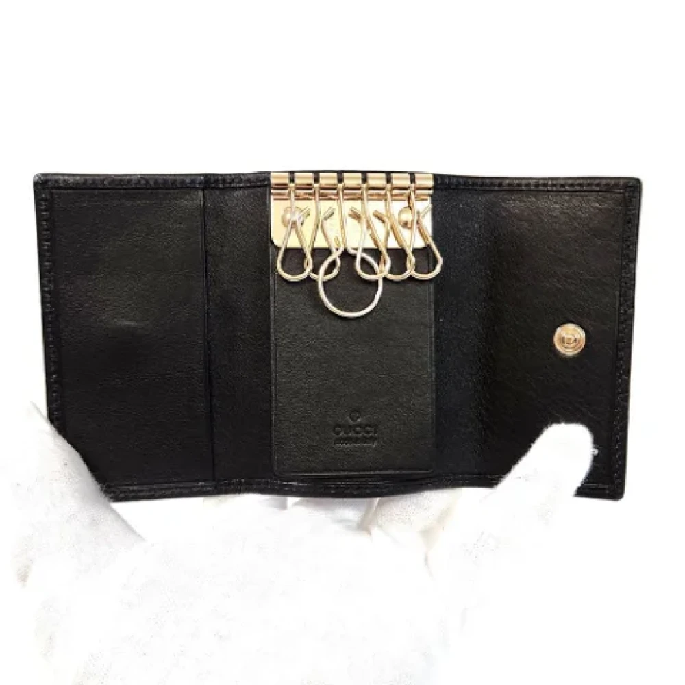 Gucci Vintage Pre-owned Leather key-holders Black Dames
