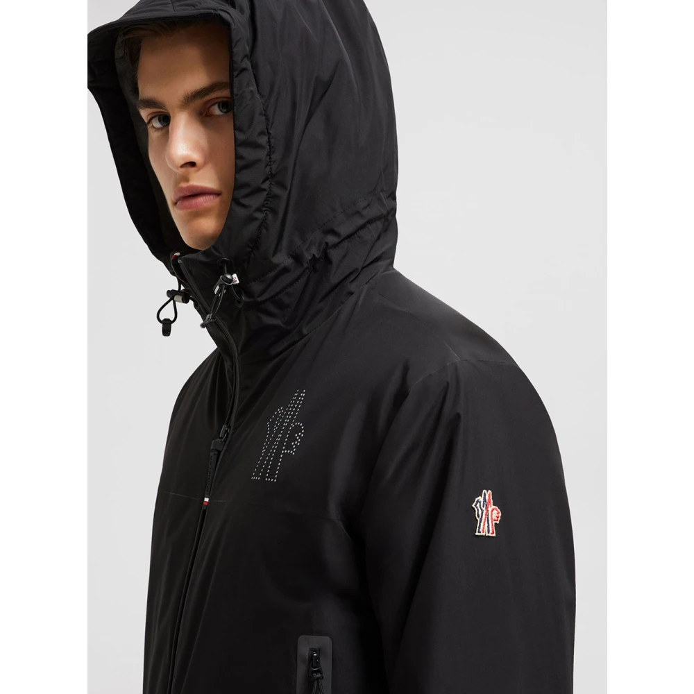 Moncler Outdoor Zwarte Jas Waterdicht Met Capuchon Black Heren