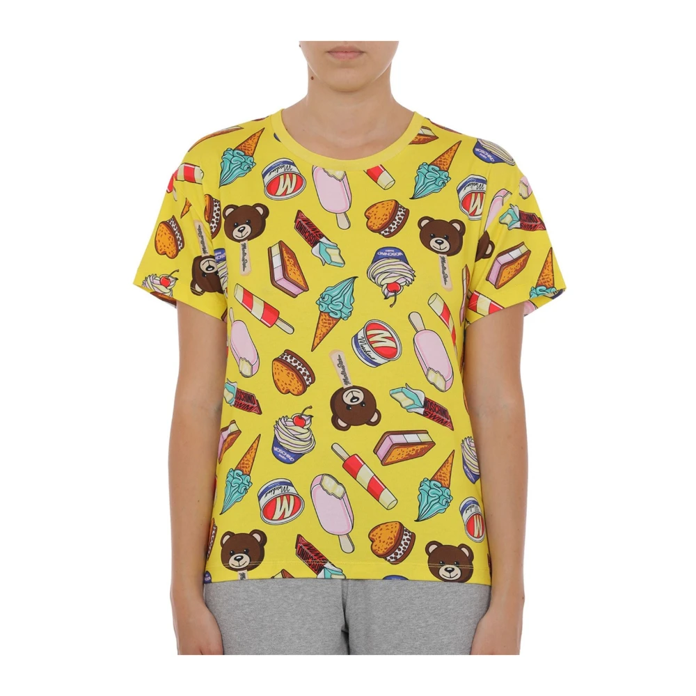Moschino Women's Yellow T-Shirts, L, Icecream Gelato T-Shirt