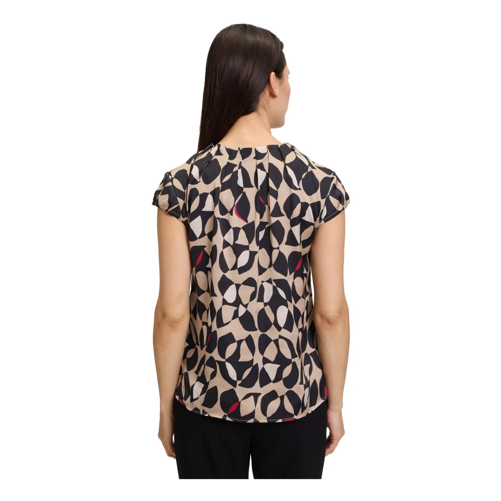 Betty & Co Blouse met korte mouwen en uniek design Multicolor Dames