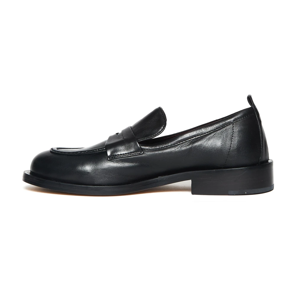 Pomme D'or Zwarte leren mocassin schoen Black Dames