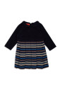 vestido-de-polar-azul-liso-para-ninos-con-mangas-largas-y-rayas-multicolores-en-a