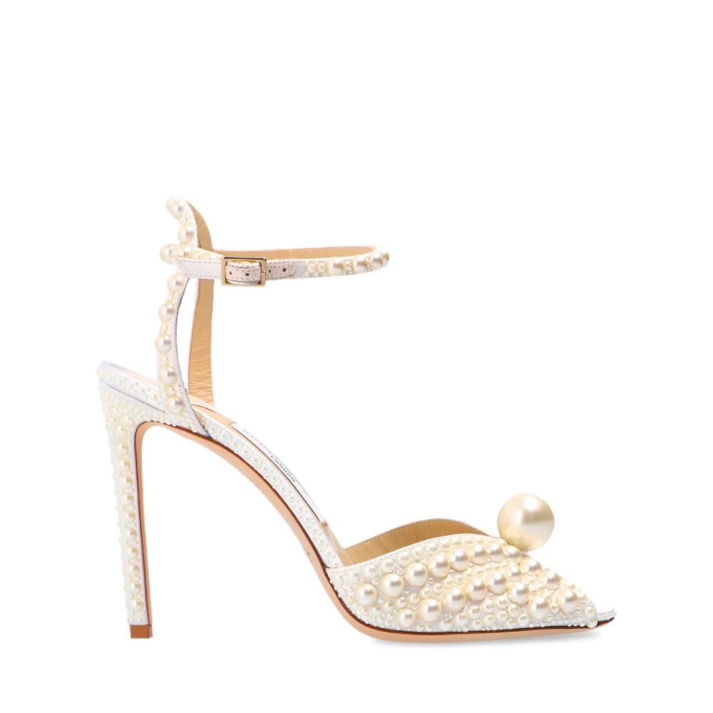 Jimmy Choo Women's White High Heel Sandals, 4 Uk, Sacora Heeled Sandals