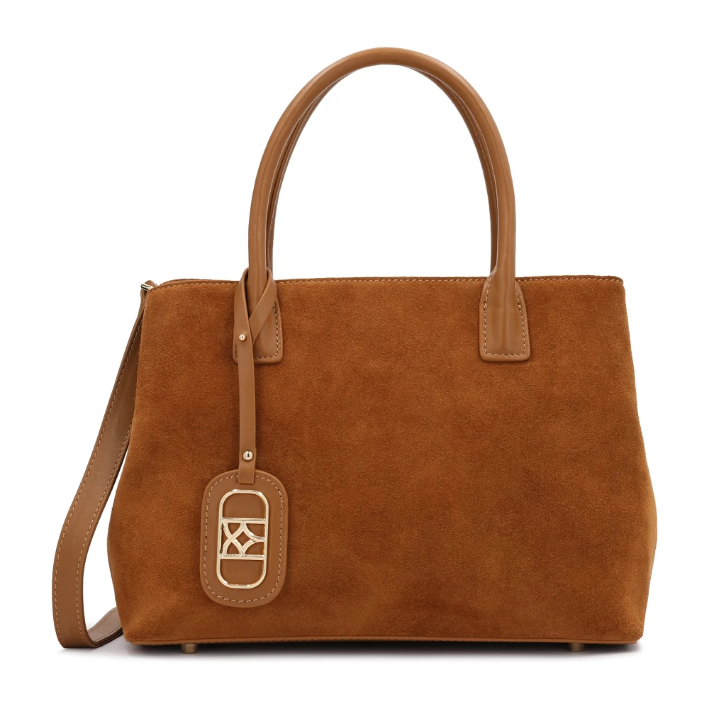 Kazar Brun Mocka Handväska Och Axelväska