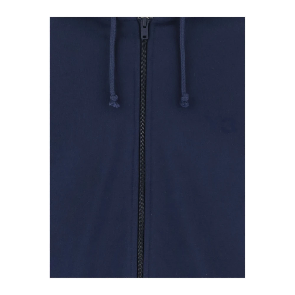 Y-3 Blauwe Zip Hoodie Sweater Blue Heren