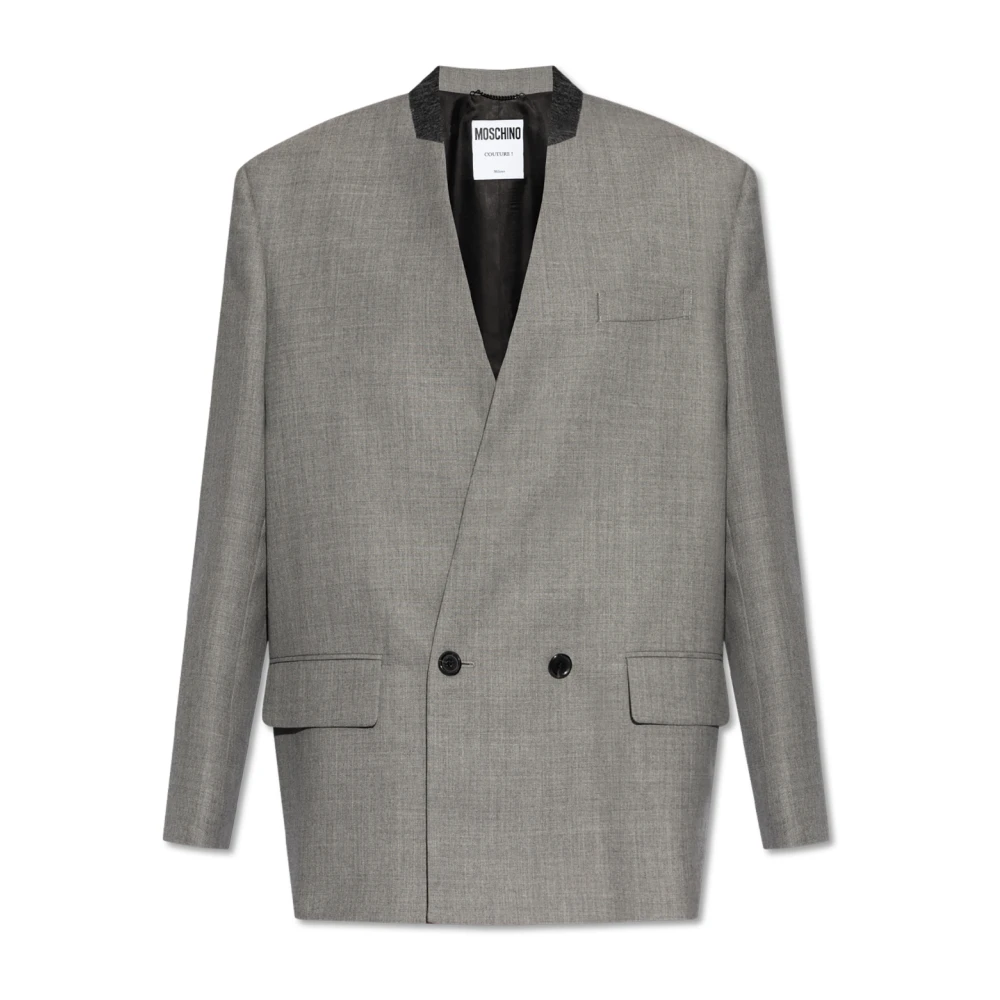 Moschino Double-breasted losvallende blazer Gray Dames