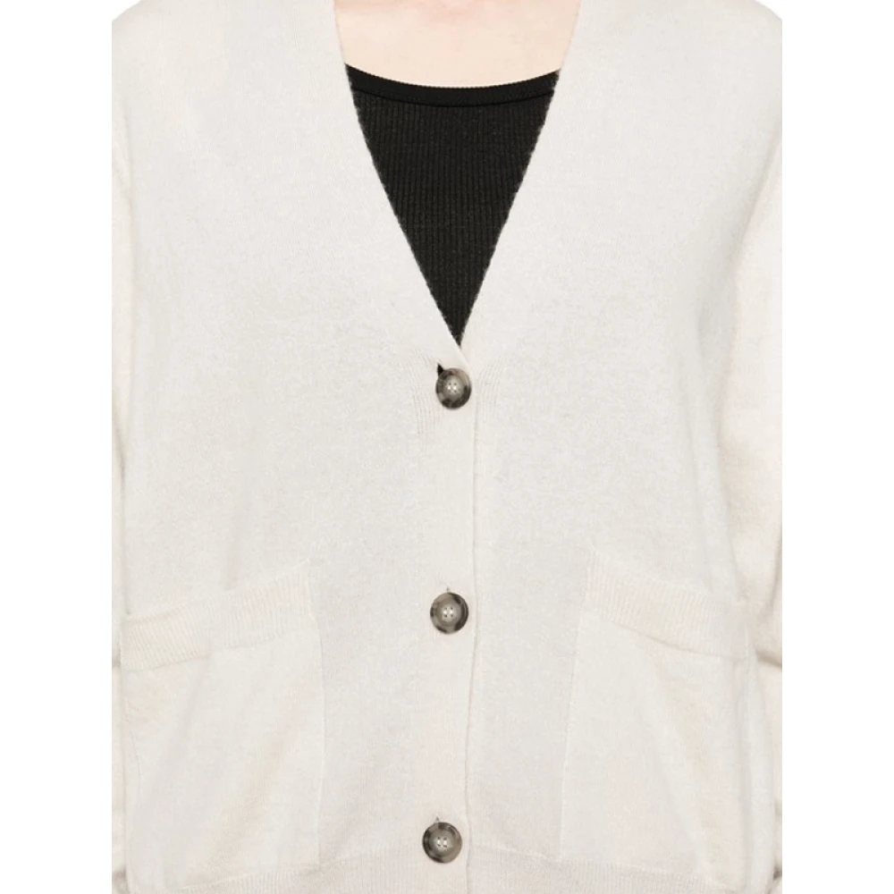 PESERICO Gebreide V-hals Vest Beige Dames