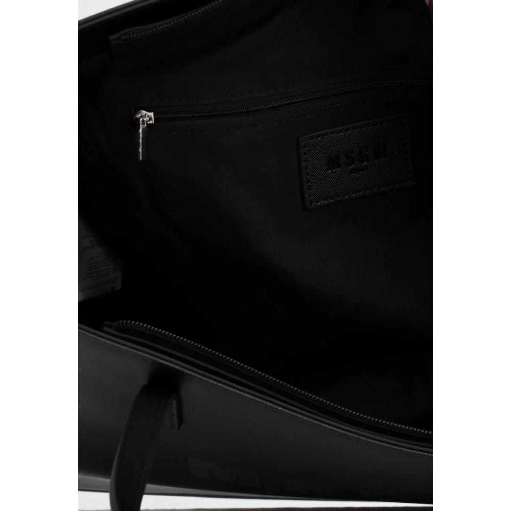 Msgm Zwarte Shopper Tas met Logo Black Dames
