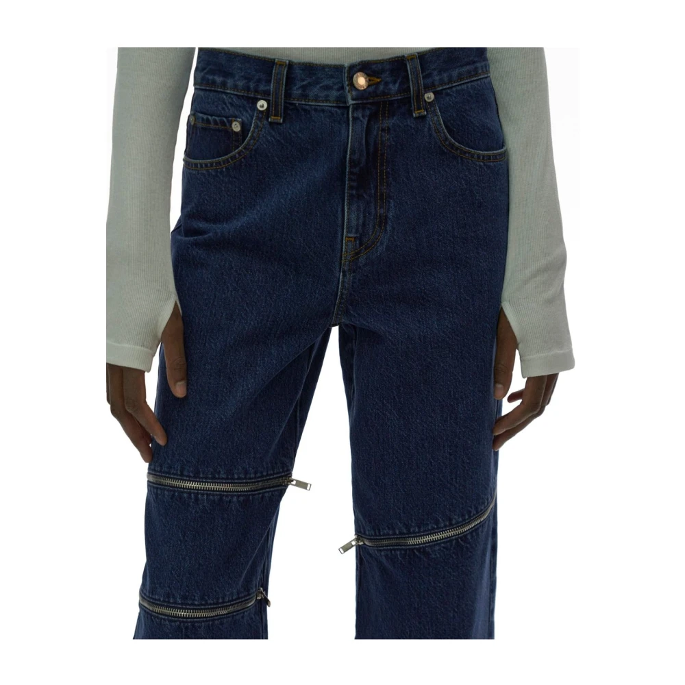 Helmut Lang Zip Jeans met Metalen Details Blue Dames