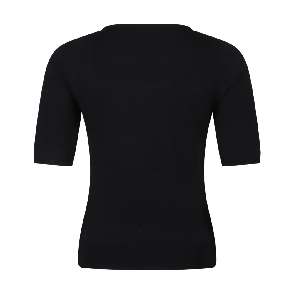alexander mcqueen Zwarte Vierkante Hals Top Medium Mouwen Black Dames