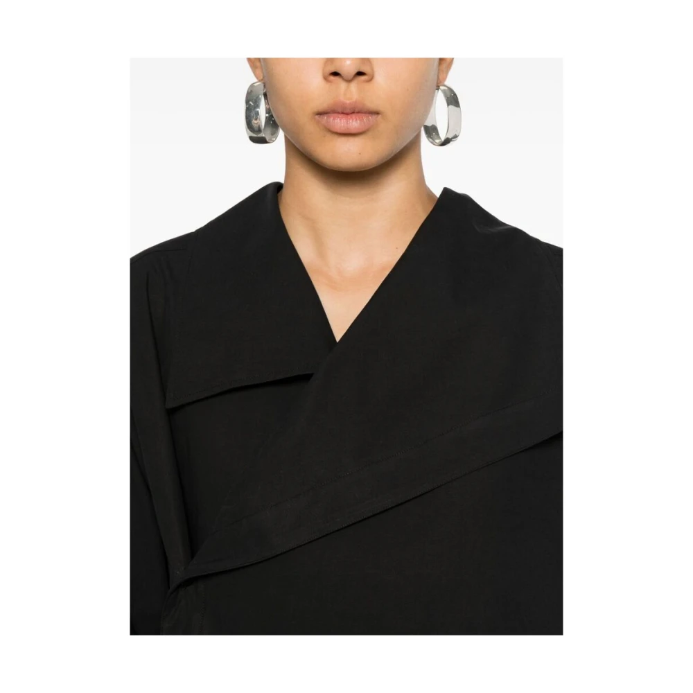 JW Anderson Zwart Poplin Asymmetrisch Shirt Ontwerp Black Dames