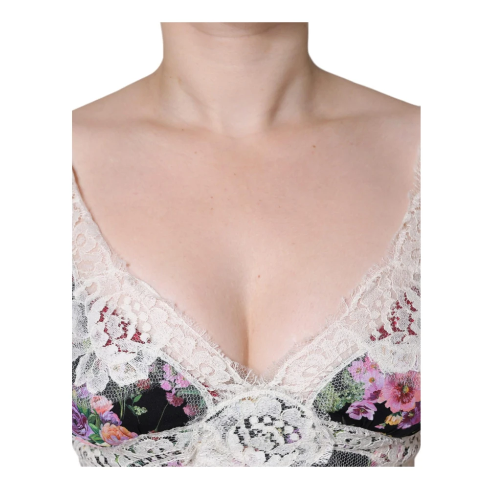 Dolce & Gabbana Zwarte Bloemenkant Blouse Top Multicolor Dames