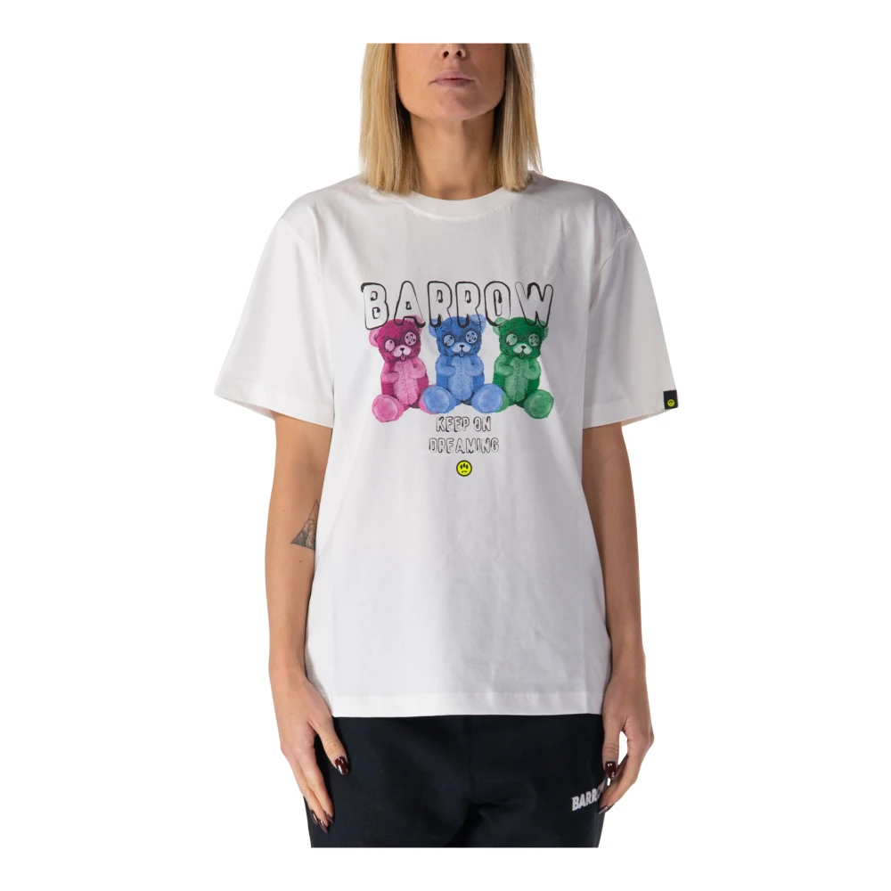 Barrow Oversized Unisex T-shirt met Print White Dames