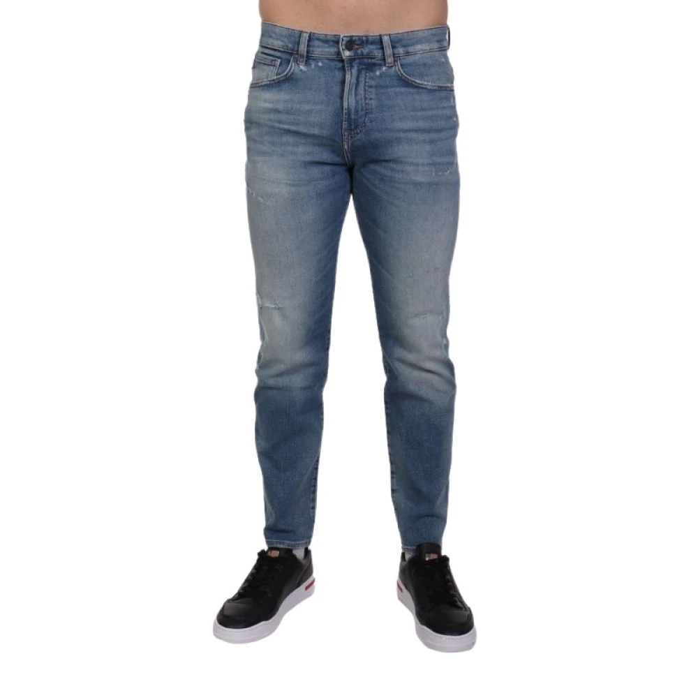 Hugo Mannelijk Blauw Jeans Heren, W35, Denim, Slim-Fit Jeans
