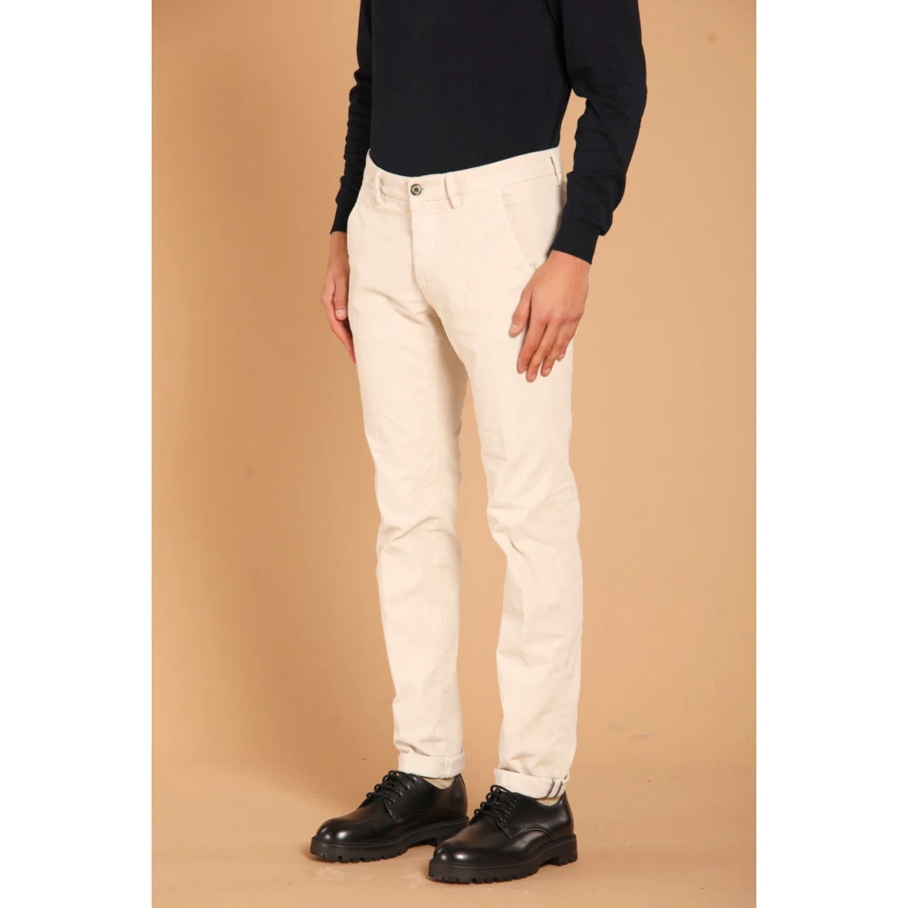 Mason's Velvet Slim Fit Chino Broek Beige Heren