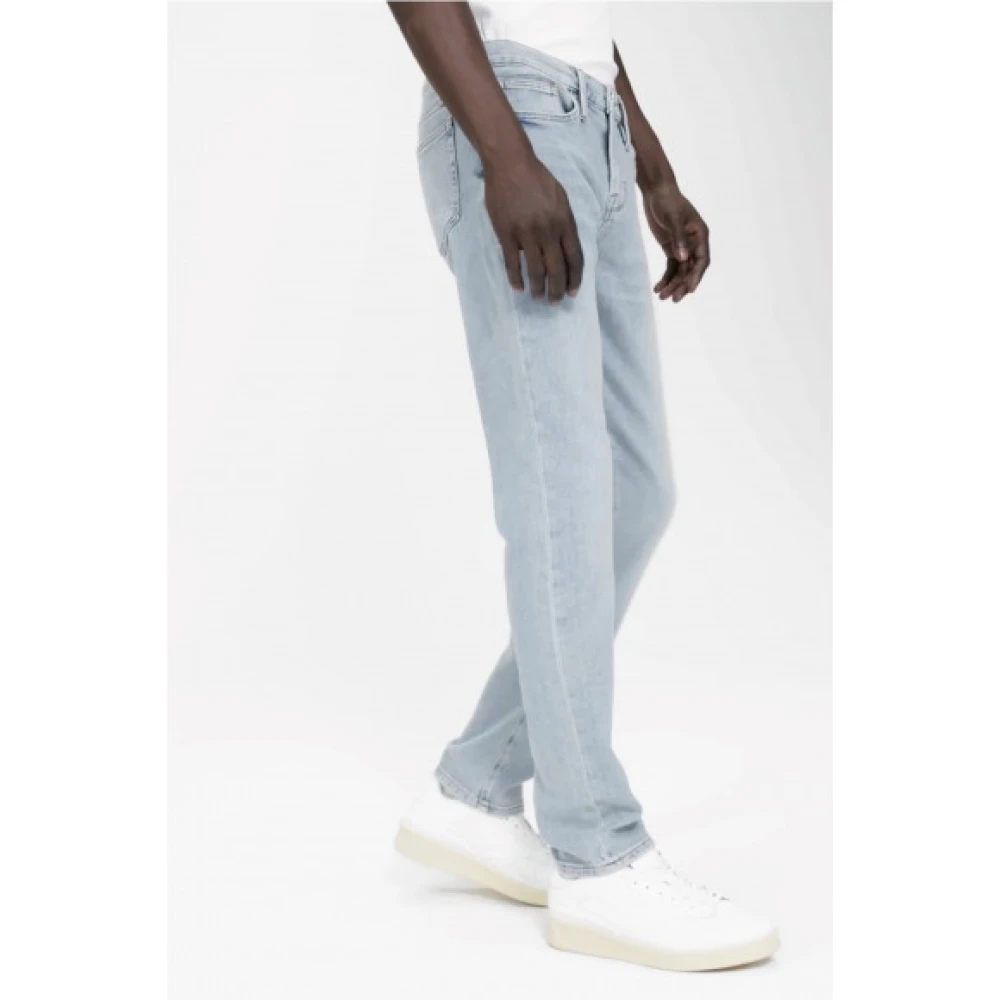 Frame Slim Straight Denim Jeans in Blauw Blue Heren