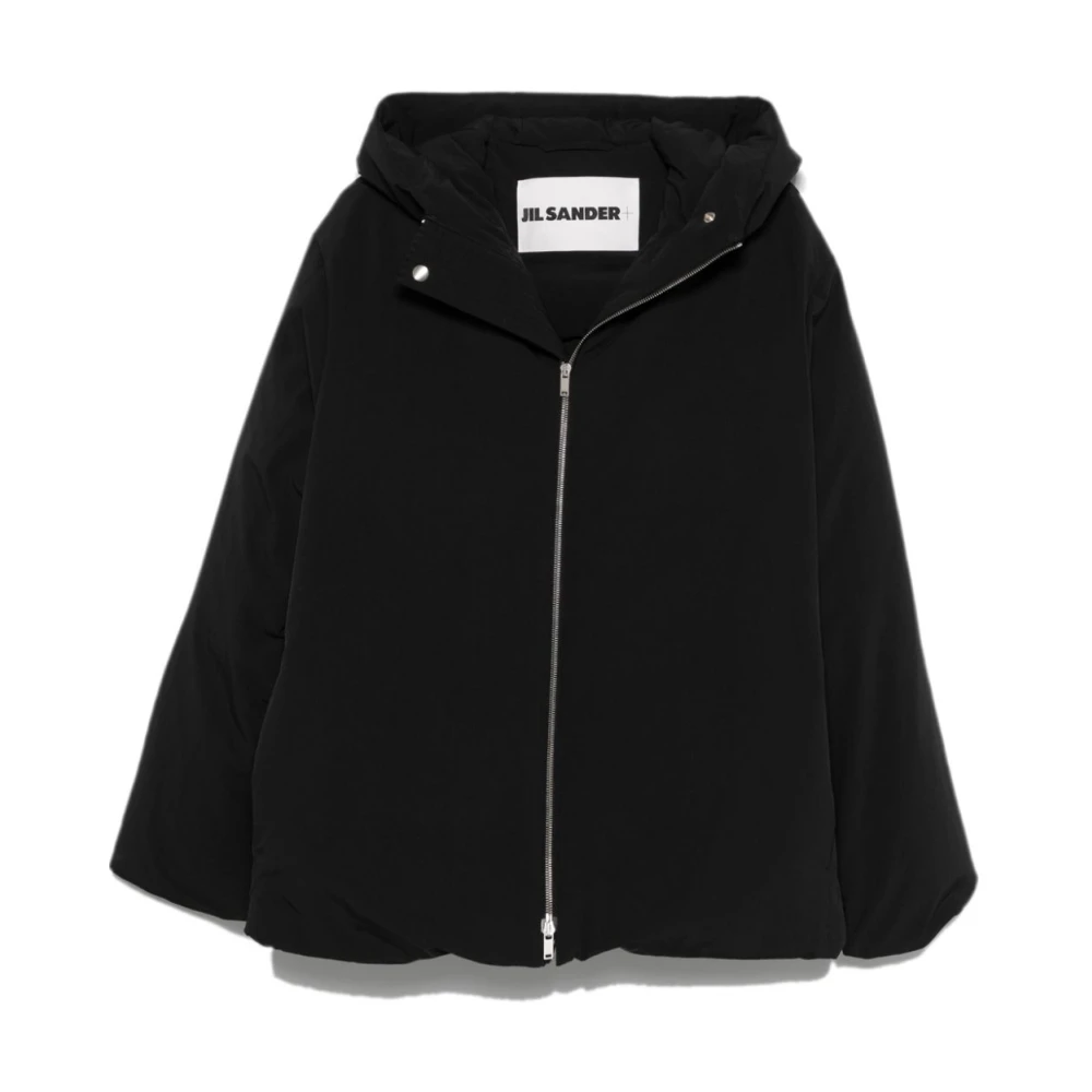 Jil Sander Oversized Donsjack met Ritssluiting Black Heren