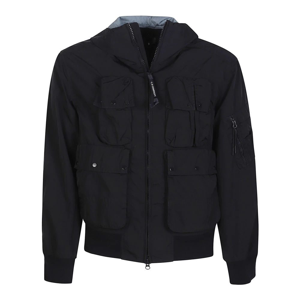 C.p. Company Men's Blue Light Jackets, L, Chrome-R Goggle Jacket