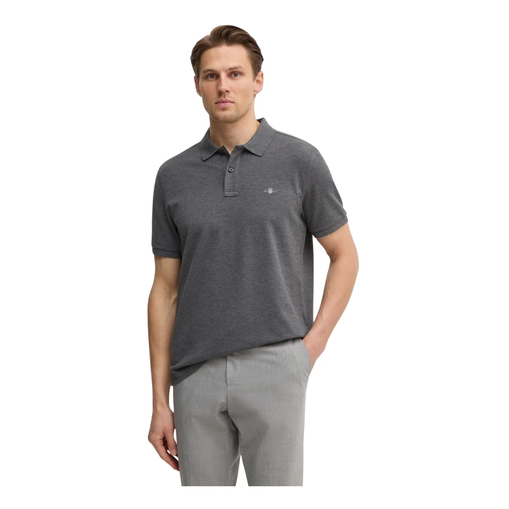 Gant Herren Dunkelgrau Poloshirt "Poloshirt Regular Shield Pique Polo 1Er Pack", Gr. M, Grau (Anthrazit), Obermaterial: 100% Baumwolle Co., Shirts - Bild 3