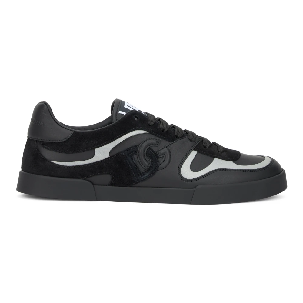 Dolce & Gabbana Mannelijk Zwart Schoenen Heren, 41 Eu, Portofino Sneakers