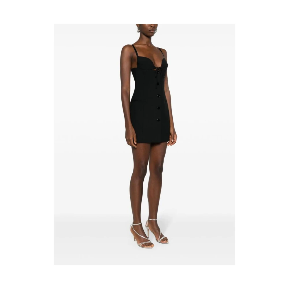 Nensi Dojaka Zwarte Jurk met Sweetheart Hals en Cut-Out Details Black Dames