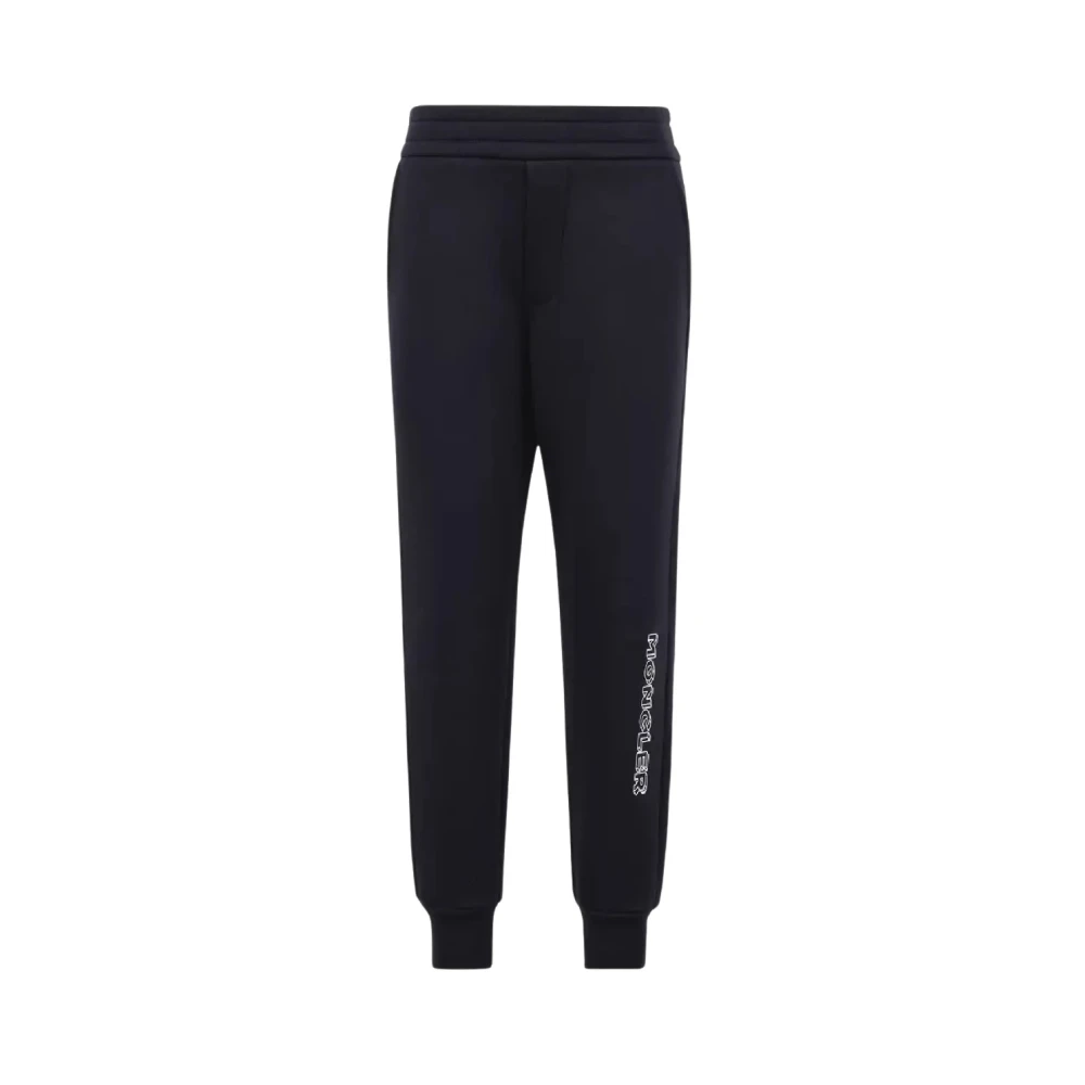 Moncler Unisex Kids Blue Sweatpants,, Navy Fleece Joggers With Logo Size 6 Y