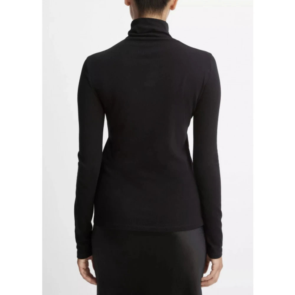 Vince Pima Katoen Turtleneck Top Black Dames