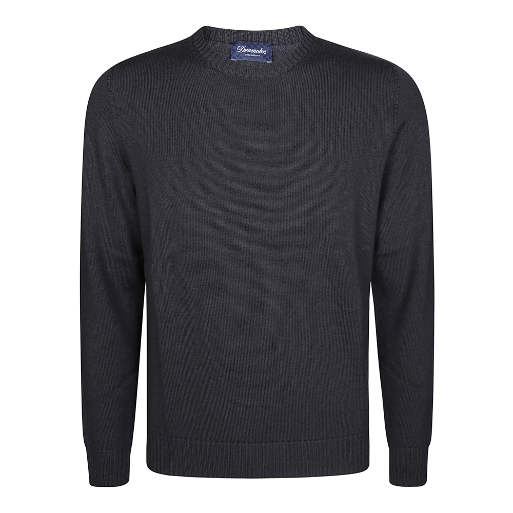 Drumohr Merino Crew Neck Sweater Gray Heren