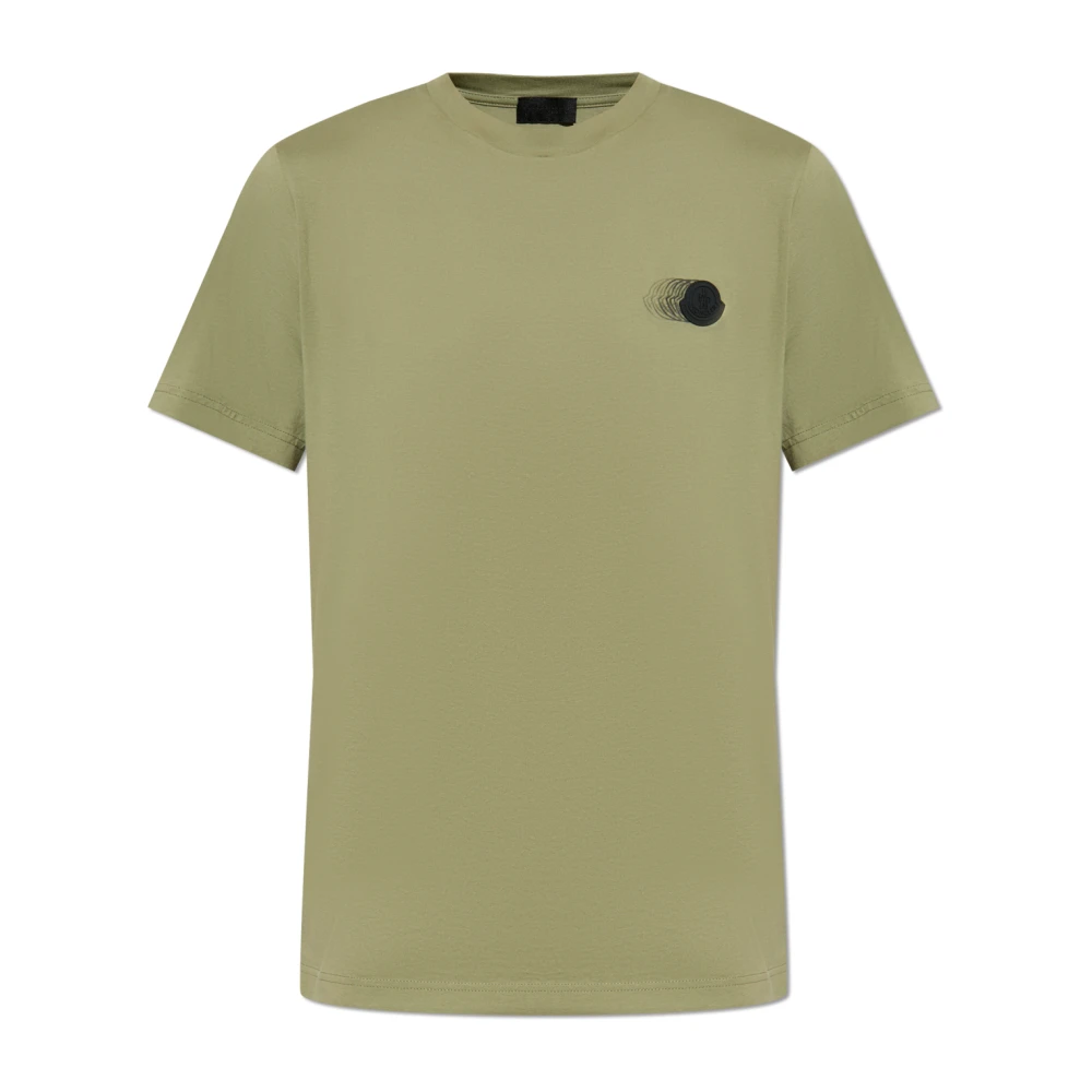 Moncler T-shirt met logopatch Green Heren