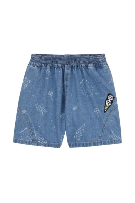 Tryckta jeansshorts