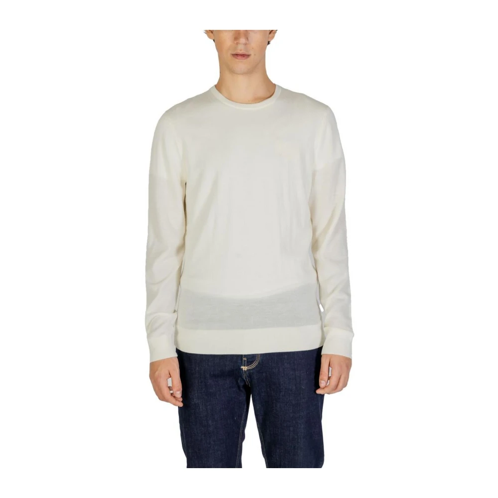 Calvin Klein Men's Beige Classic Merino Wool Crewneck Sweater