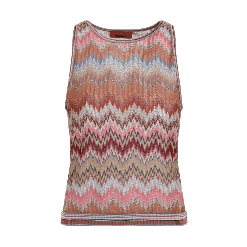 Missoni Women's Multicolor Zigzag Viscose Sleeveless Top With Lurex