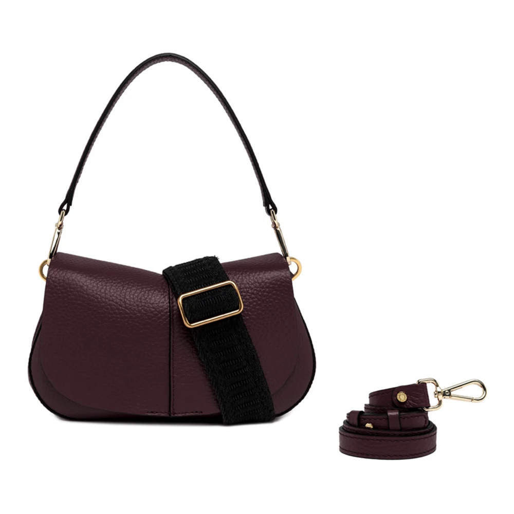 Gianni Chiarini Plum Helena Round Crossbody Tas Brown Dames