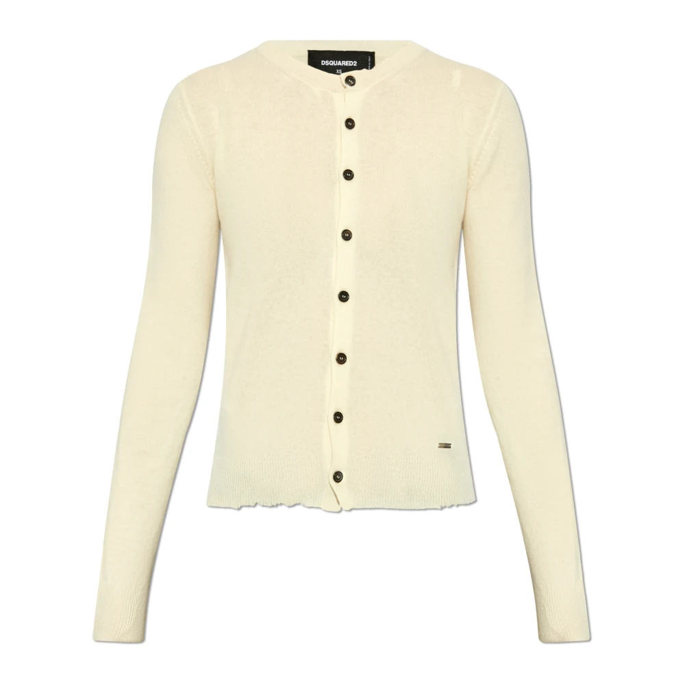 Dsquared2 Ivoorwit Slim Fit Vest Gebreide Kleding White Dames