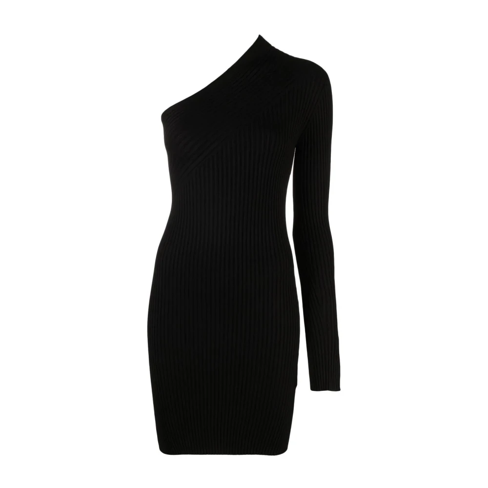 Aeron Black Ribbed Mini Dress - Female - Short Dresses - M - Dresses