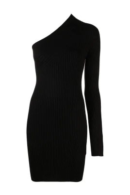 Svart Ribbad Miniklänning