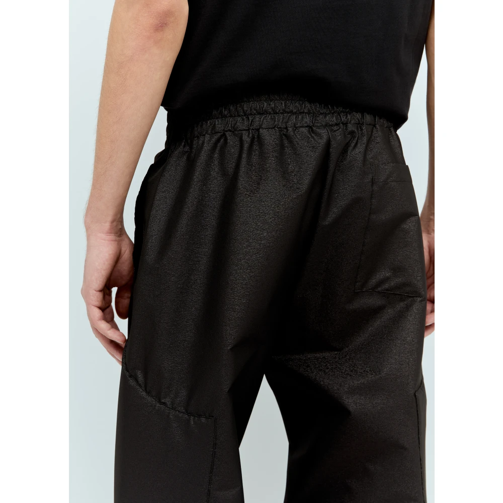 Walter Van Beirendonck Glitter Finish Space Pants met reliëfpanelen Black Heren