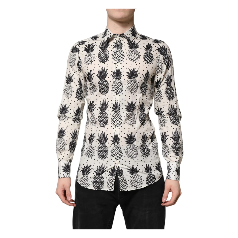 Dolce & Gabbana Men's Multicolor Casual Shirts, Xs, Gold Shirt