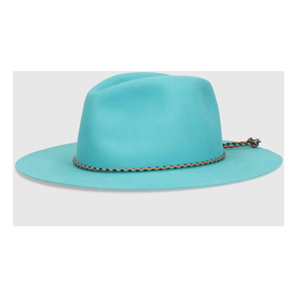 Borsalino Geborstelde vilthoed met leren band Green Dames