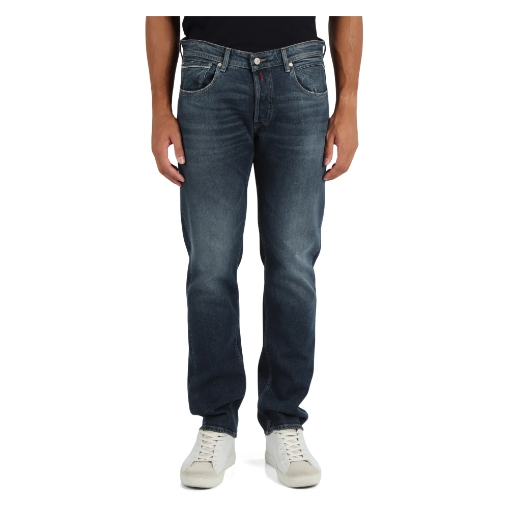 Replay Straight Fit Jeans Vijf Zakken Grover Blue Heren