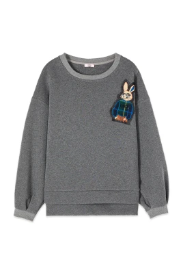 Crewneck sweatshirt med patch