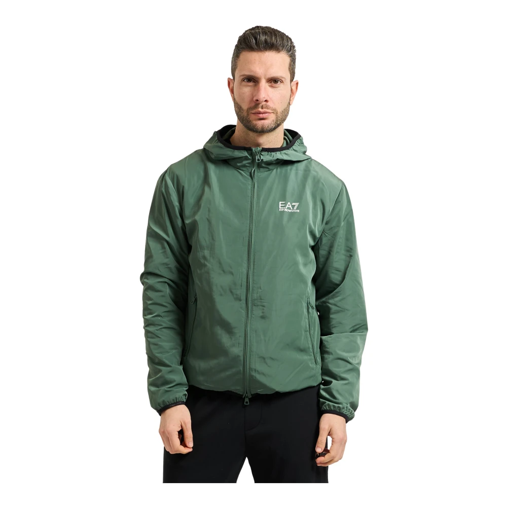 Emporio Armani Homme Vert Vestes, Taille: L Core Identity Hooded Bomber Jacket