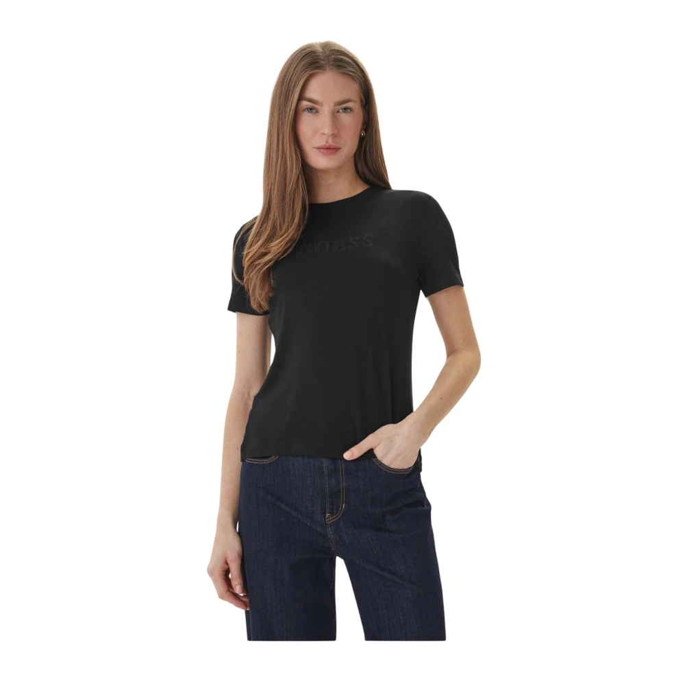 Guess Damen Schwarz T-Shirt O6gi00 Kbf92 Regular Fit - Bild 2