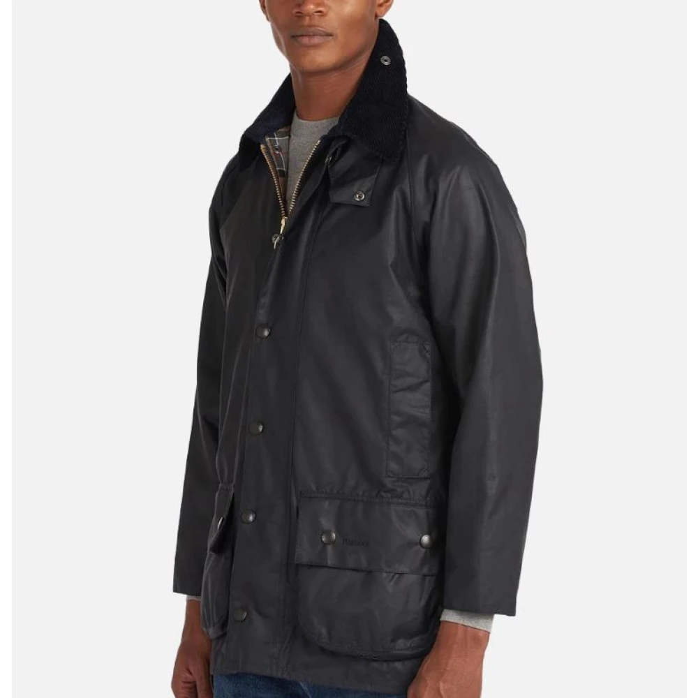 Barbour Blauwe waxjas met tartan voering Blue Heren