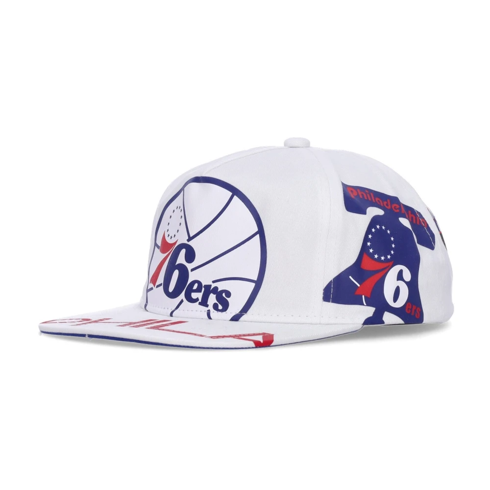 Mitchell & Ness Men's White Philadelphia 76Ers Flat Brim Cap