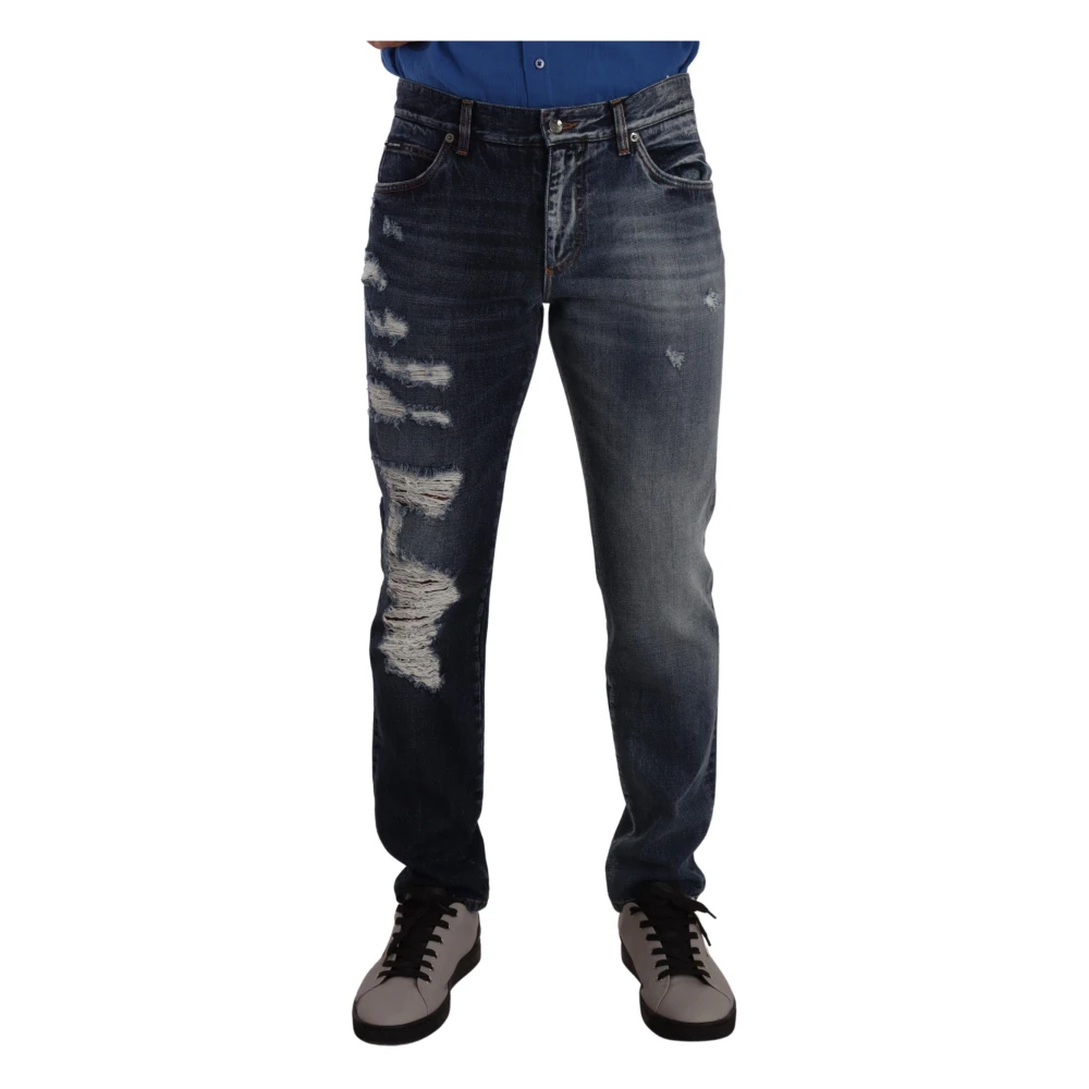 Dolce & Gabbana Blue Slim Fit Jeans, Male, M, Cotton Regular Denim Jeans