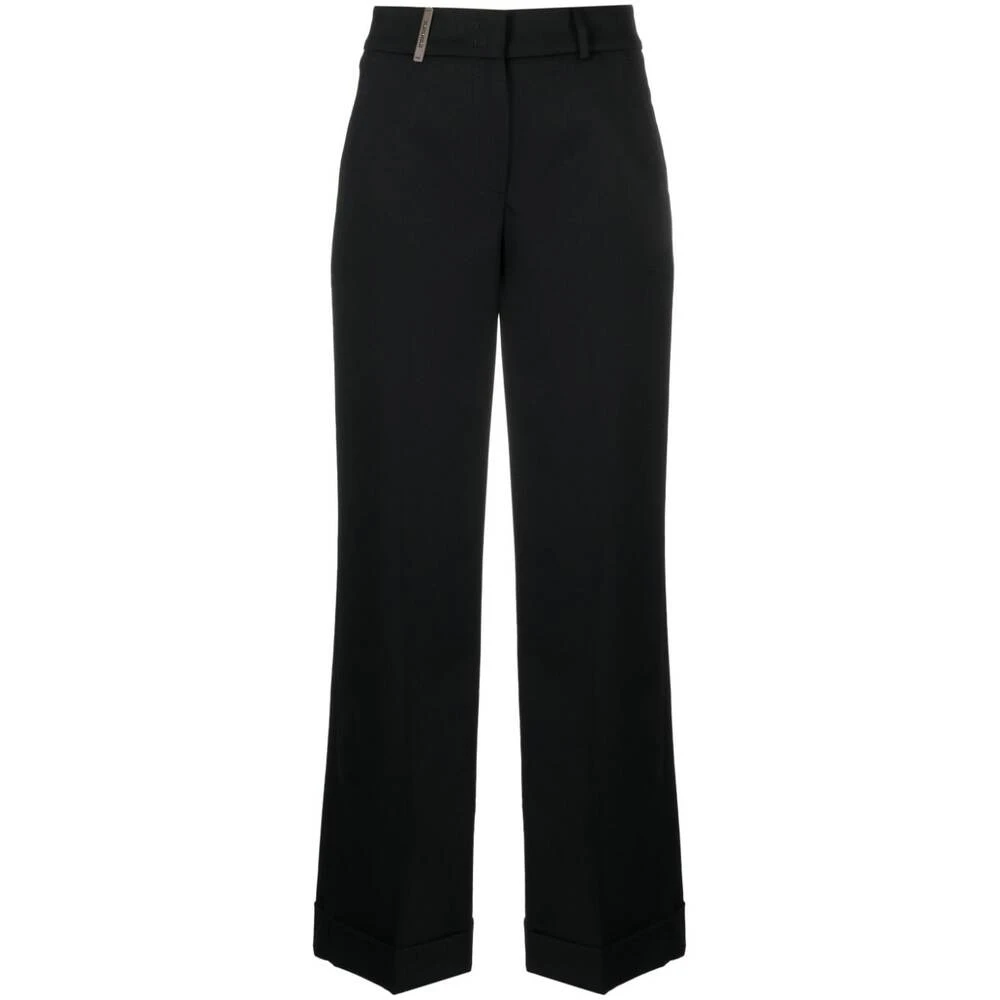 PESERICO Wide Trousers Black Dames
